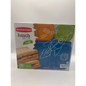 Rubbermaid LunchBlox Kids Lunch Kit Blue Orange Green Modular Containers New